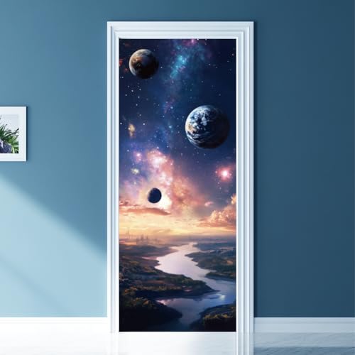 arricraft 2 Blatt Planet Selbstklebender Türaufkleber 80cm X 200cm /31.5x78.7 Zoll Milchstraße Sternenhimmel Tür Wandbilder Aufkleber PVC Abnehmbare Tapeten Dekoration Für Schlafzimmer Wohnzimmer arricraft 2 Blatt Planet Selbstklebender Türaufkleber 80cm X 200cm /31.5x78.7 Zoll Milchstraße Sternenhimmel Tür Wandbilder Aufkleber PVC Abnehmbare Tapeten Dekoration Für Schlafzimmer Wohnzimmer von arricraft