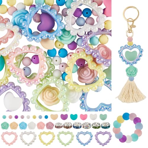 arricraft 208 Stück Lose Perlen Set Für Stifte Silikonperlen Acrylperlen Perlenrahmen Rosen Messingperlen Herzperlen Runde Perlen Strassperlen Zum Selbermachen Perlenstift Für Den Schulanfang arricraft 208 Stück Lose Perlen Set Für Stifte Silikonperlen Acrylperlen Perlenrahmen Rosen Messingperlen Herzperlen Runde Perlen Strassperlen Zum Selbermachen Perlenstift Für Den Schulanfang von arricraft