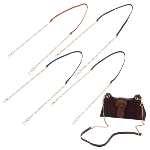 arricraft 4 Stück Handtaschen Kettenriemen 47 Zoll Handtaschenketten Aus PU Lederlegierung Mit Goldenen Eisenringen Taschengurtverlängerung Langer Handtaschengurt als Ersatz Für Kleine Schulter von arricraft