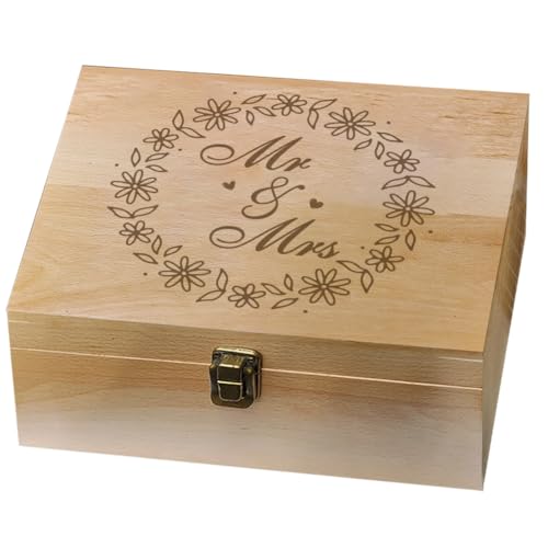 arricraft Erinnerungsbox Aus Holz Erinnerungsbox Mit Klappdeckel Für Brautparty Geschenke Hochzeits Und Verlobungsgeschenke Für Paare Andenkentruhe Für Bilder Briefaufbewahrung 9.6x7.6x4(5)cm von arricraft