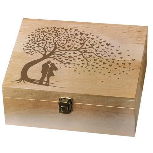 arricraft Erinnerungsbox Aus Holz Mit Liebesmotiv 1 Stück Liebesbaum Box Für Pärchen Mit Deckel Verschließbar Aufbewahrungsbox Für Fotos Briefe Hochzeiten Valentinstag 7.6x9.6x4cm von arricraft