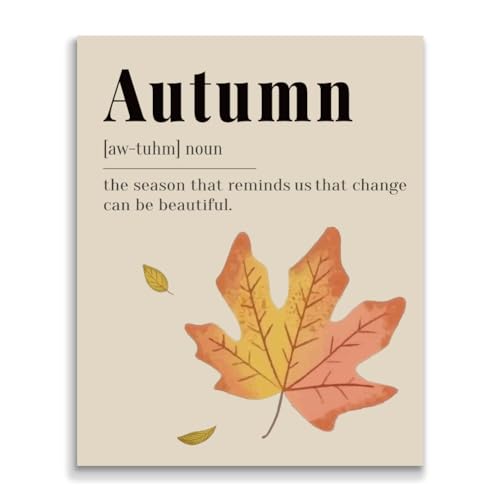 arricraft Kunstdrucke Mit Herbst Ahornblättern 1 Stück Poster „The Season That Reminds Us Fall“ Ungerahmt Gefallene Blätter Bauernhaus Wandkunst Dekor Für Zuhause Wohnzimmer Schlafzimmer von arricraft