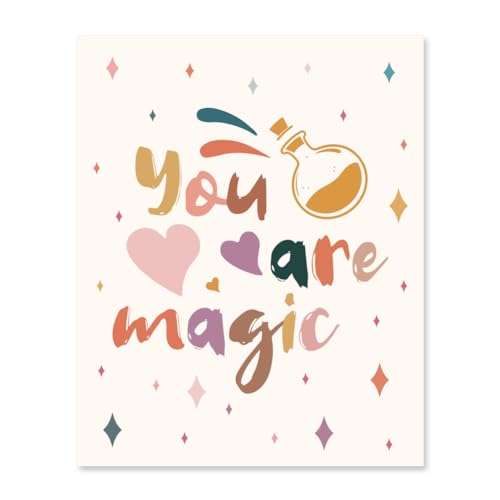 arricraft Wandposter „You Are Magic“ 1 Stück Herz Stern Magieflaschendruck Boho Klassenzimmerdekor Modernes Spielzimmer Kinderzimmerdekor Gemälde Pädagogisches Poster Für Den Kindergarten Schule von arricraft