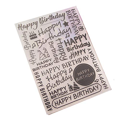 Happy Birthday Kunststoff-Prägeschablone zum Basteln von Karten, Dekoration, Schablone, Scrapbooking-Werkzeuge von arriettycraft