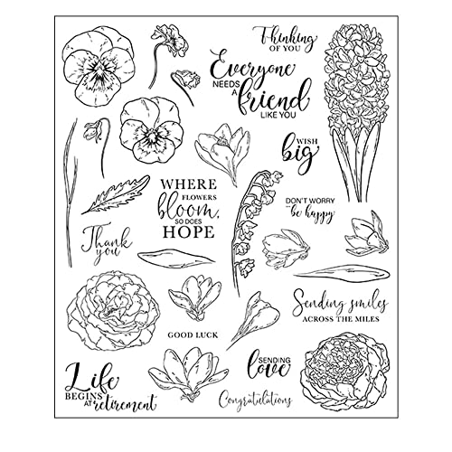 Arriettycraft Blumen Pfingstrose Orchidee Hyazinthe Thinking of You Dekorative transparente Stempel für die Kartenherstellung und DIY Scrapbooking von arriettycraft