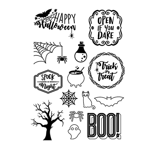 arriettycraft Halloween Trick or Treat Spider Tree Clear Stempel für Kartenherstellung Dekoration und Scrapbooking Gummistempel zum Basteln von arriettycraft