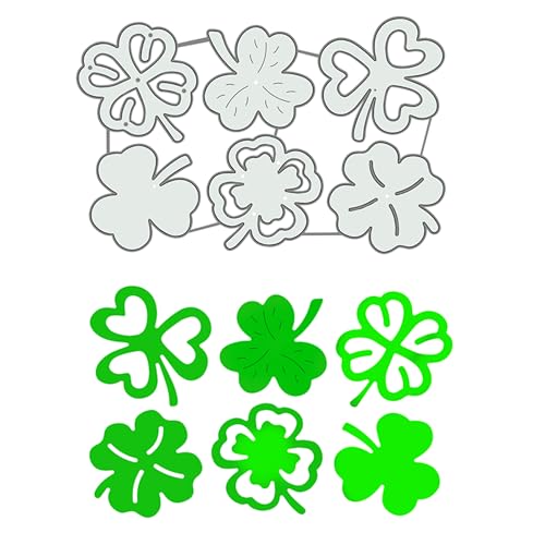 arriettycraft Kleeblatt-Stanzformen für Kartenherstellung, St. Patrick's Day, 4 Kleeblatt-Stanzformen für Karten, Scrapbooking, Papierbastelarbeiten, Dekoration, 6 Stück von arriettycraft