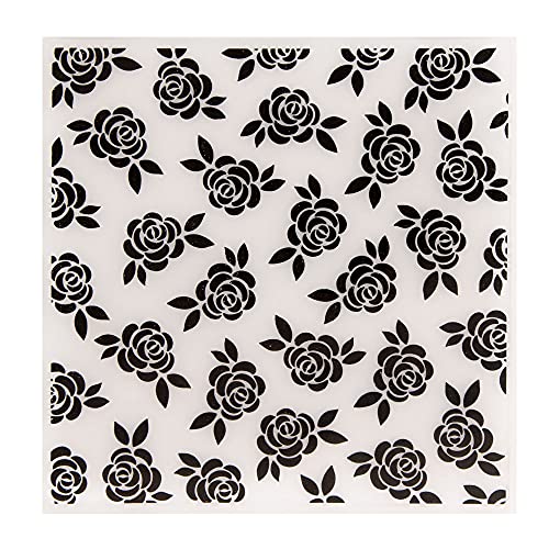 arriettycraft Kunststoff-Prägeschablonen mit Blumen und Rosen, für Kartengestaltung, Scrapbooking oder Papierhandwerk, 15 x 15 cm von arriettycraft