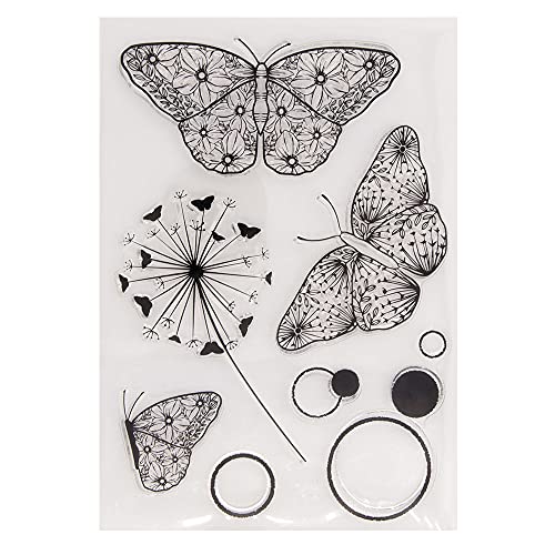 arriettycraft Löwenzahn Blumen Schmetterling Wünsche Clear Stamps für Kartenherstellung Dekoration und DIY Scrapbooking von arriettycraft