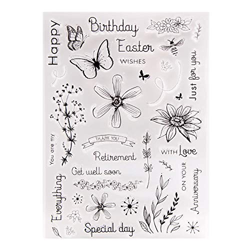 arriettycraft Transparente Stempel "Happy Easter", Happy Birthday", Stimmung, für Kartengestaltung, Dekoration und Bastelarbeiten, Scrapbooking-Werkzeuge, Gummistempel von arriettycraft