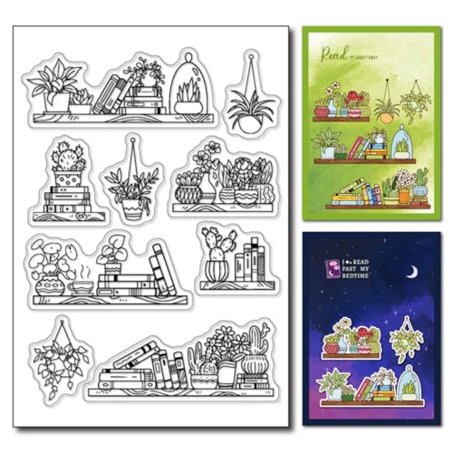 arriettycraft Transparente Stempel für Bücherregale, Planer, Tagebücher, Pflanzen, Gummistempel für Schulanfang, Bücher, Lesen von Tagebüchern, Scrapbooking, Dekoration arriettycraft Transparente Stempel für Bücherregale, Planer, Tagebücher, Pflanzen, Gummistempel für Schulanfang, Bücher, Lesen von Tagebüchern, Scrapbooking, Dekoration von arriettycraft