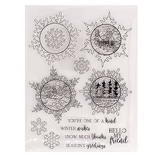 arriettycraft Transparente Stempel mit Schneeflocken für Grußkarten, Dekoration und Bastelarbeiten von arriettycraft