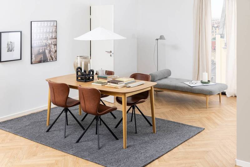 home24 Drehbarer Polsterstuhl 47 x 81 x 53cm Kunstleder Reena: Cognac Braun von home24