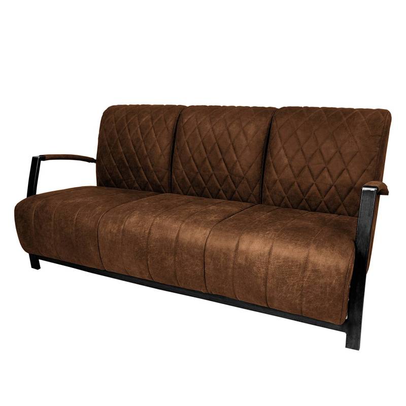 home24 Polstergarnitur Straid 3-2 Braun/Mittelbraun Webstoff Industrial von home24