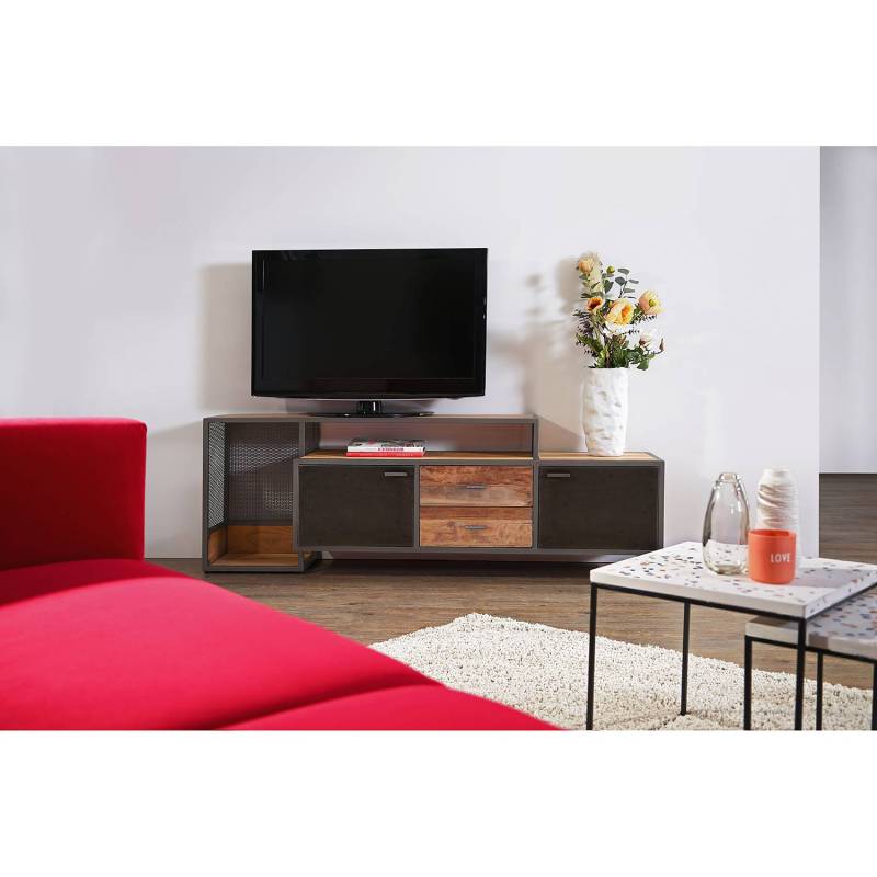 home24 TV-Lowboard Türen: MDF Mitteldichte Holzfaserplatte , lackiert Schubladen: Recyceltes Massivholz, lackiert Korpus: Massivholz Akazie, home24 TV-Lowboard Türen: MDF Mitteldichte Holzfaserplatte , lackiert Schubladen: Recyceltes Massivholz, lackiert Korpus: Massivholz Akazie, von home24