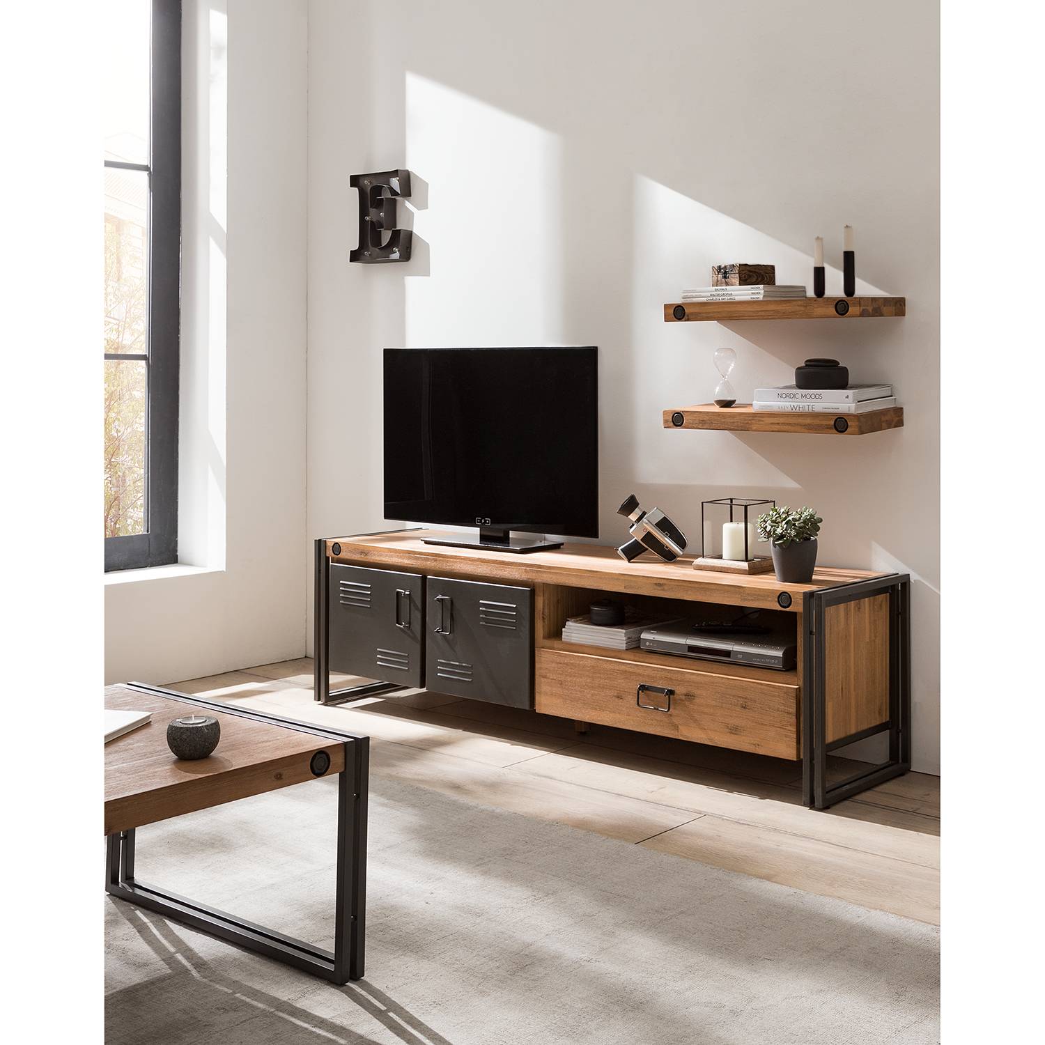 home24 Wandboard 2er-Set Massivholz Akazie, gebürstet & lackiert Braun 90cm home24 Wandboard 2er-Set Massivholz Akazie, gebürstet & lackiert Braun 90cm von home24
