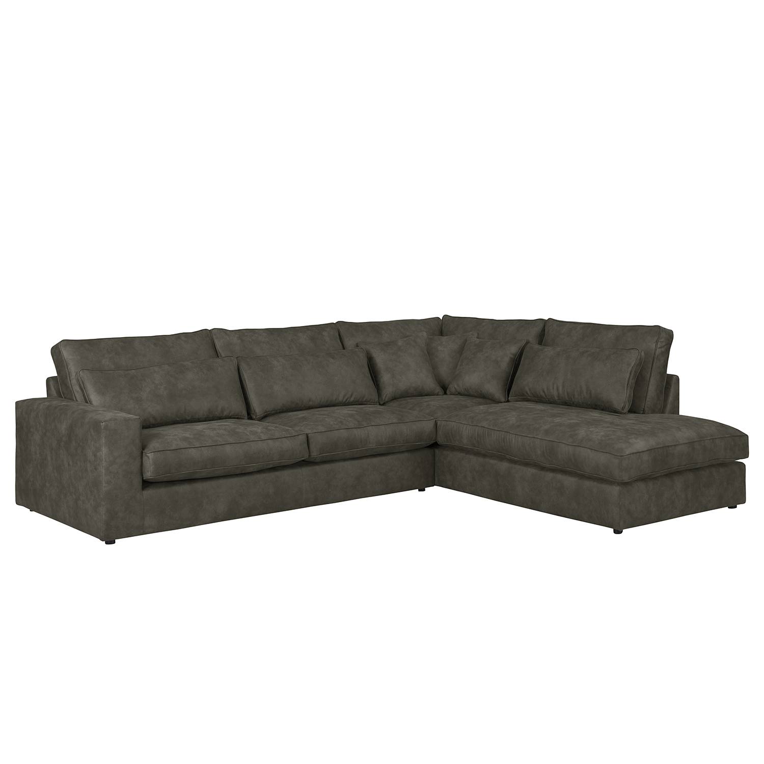 ars manufacti Ecksofa Coolock Braungrau Microfaser 326x92x250 cm (BxHxT) Industrial von ars manufacti