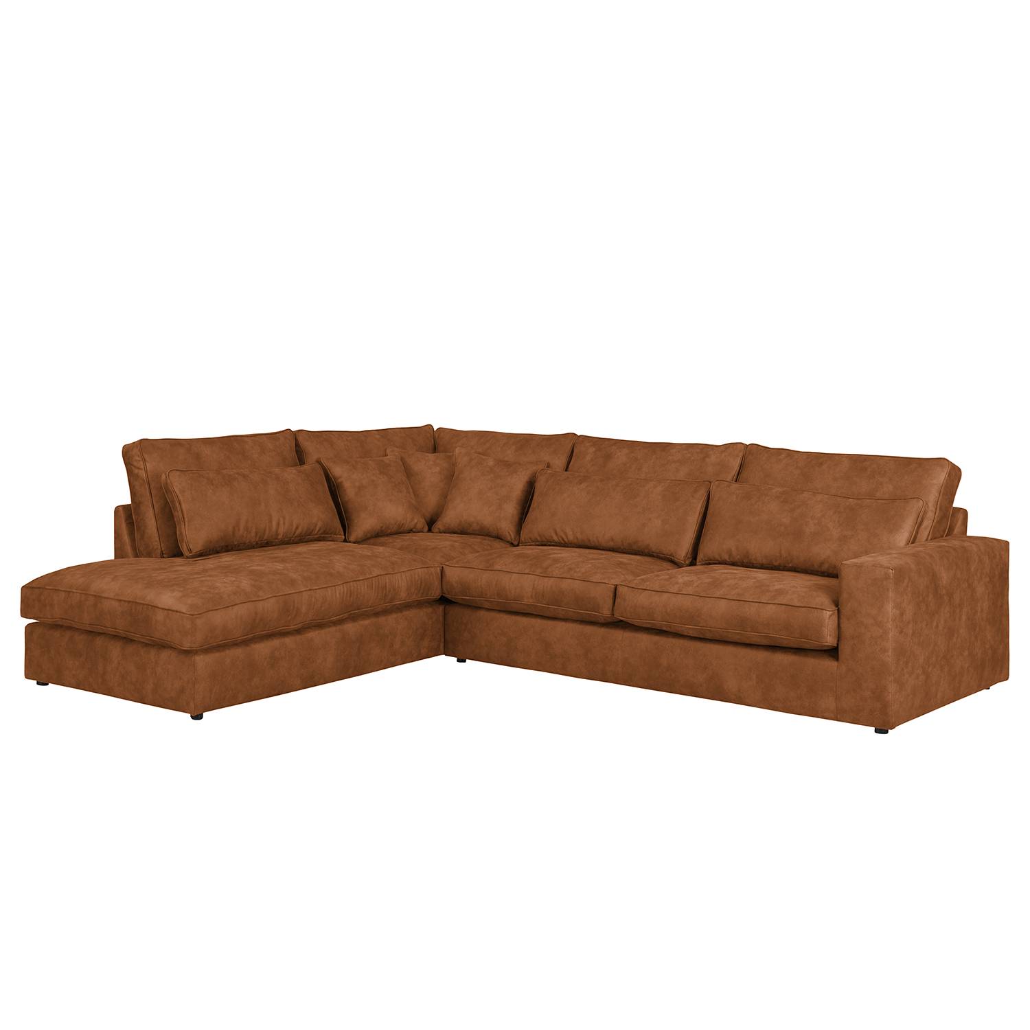 ars manufacti Ecksofa Coolock Cognac Microfaser 326x92x250 cm (BxHxT) Industrial von ars manufacti