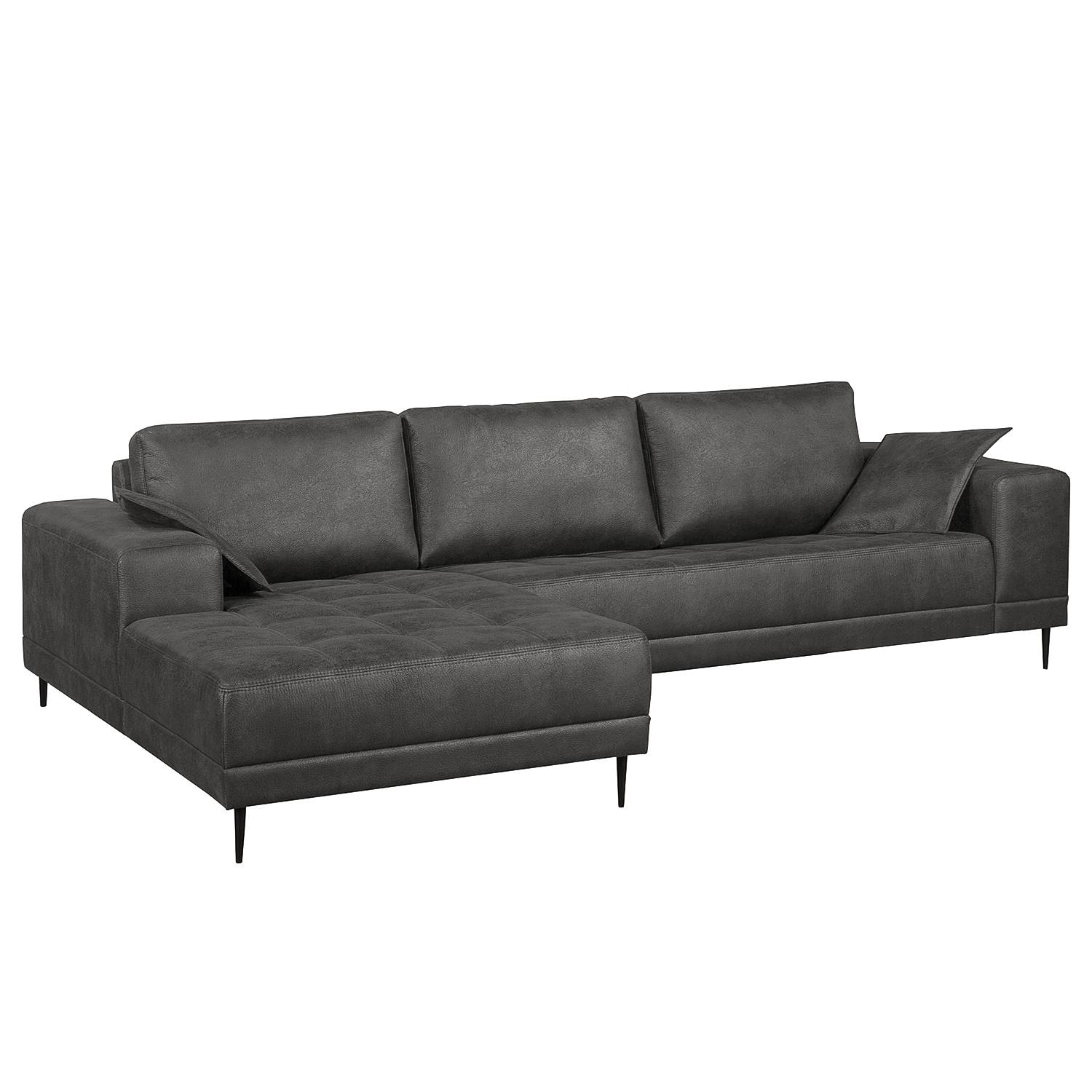 ars manufacti Ecksofa Flesk Basalt Microfaser 282x83x167 cm (BxHxT) Industrial von ars manufacti