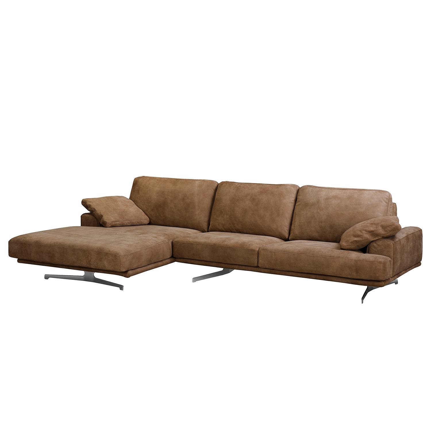 ars manufacti Ecksofa Hendra I Braun Echtleder 305x86x170 cm von ars manufacti