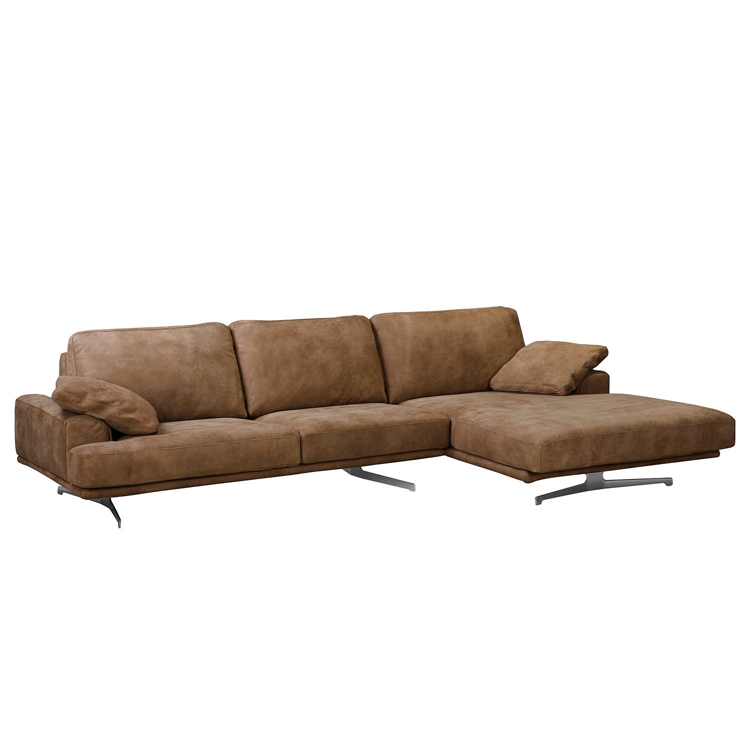 ars manufacti Ecksofa Hendra I Braun Echtleder 305x86x170 cm von ars manufacti