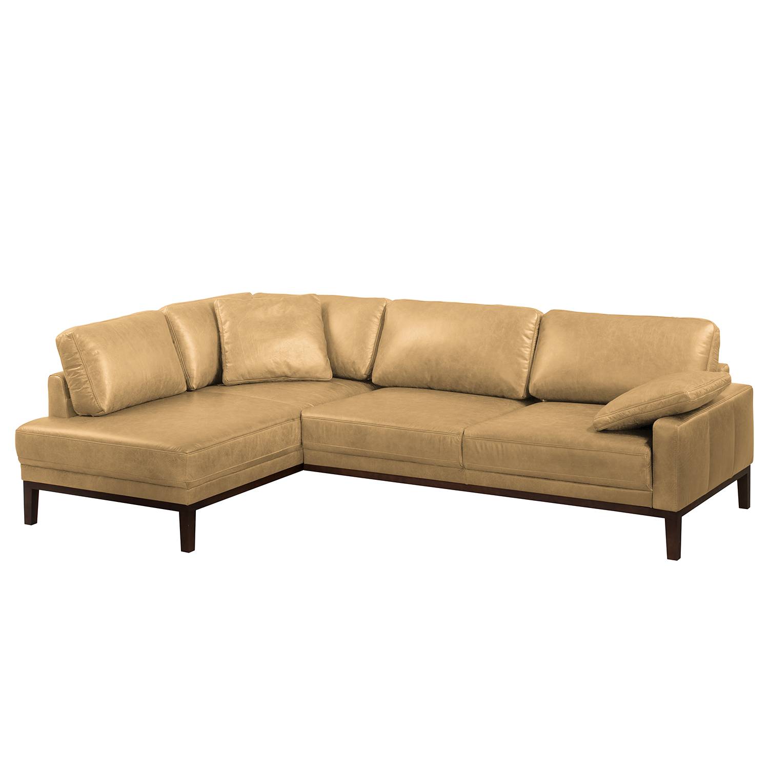 ars manufacti Ecksofa Horley Beige Echtleder 250x76x171 cm von kollected