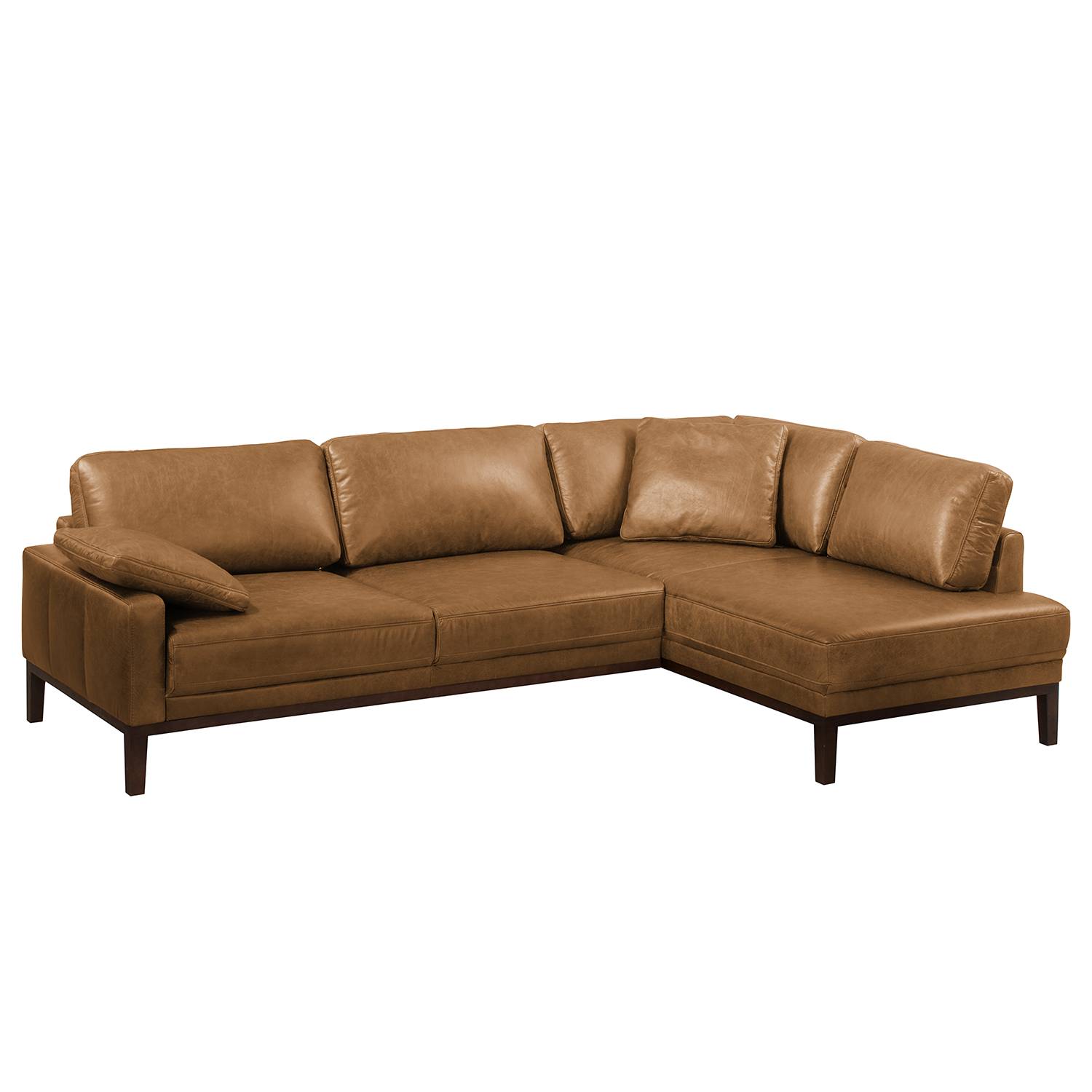 ars manufacti Ecksofa Horley Latte Macchiato Echtleder 250x76x171 cm von kollected