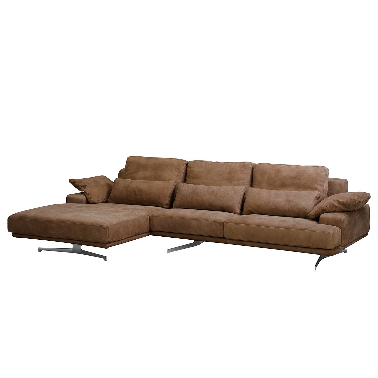 ars manufacti Ecksofa Lurrip I Braun Echtleder 315x86x170 cm von ars manufacti