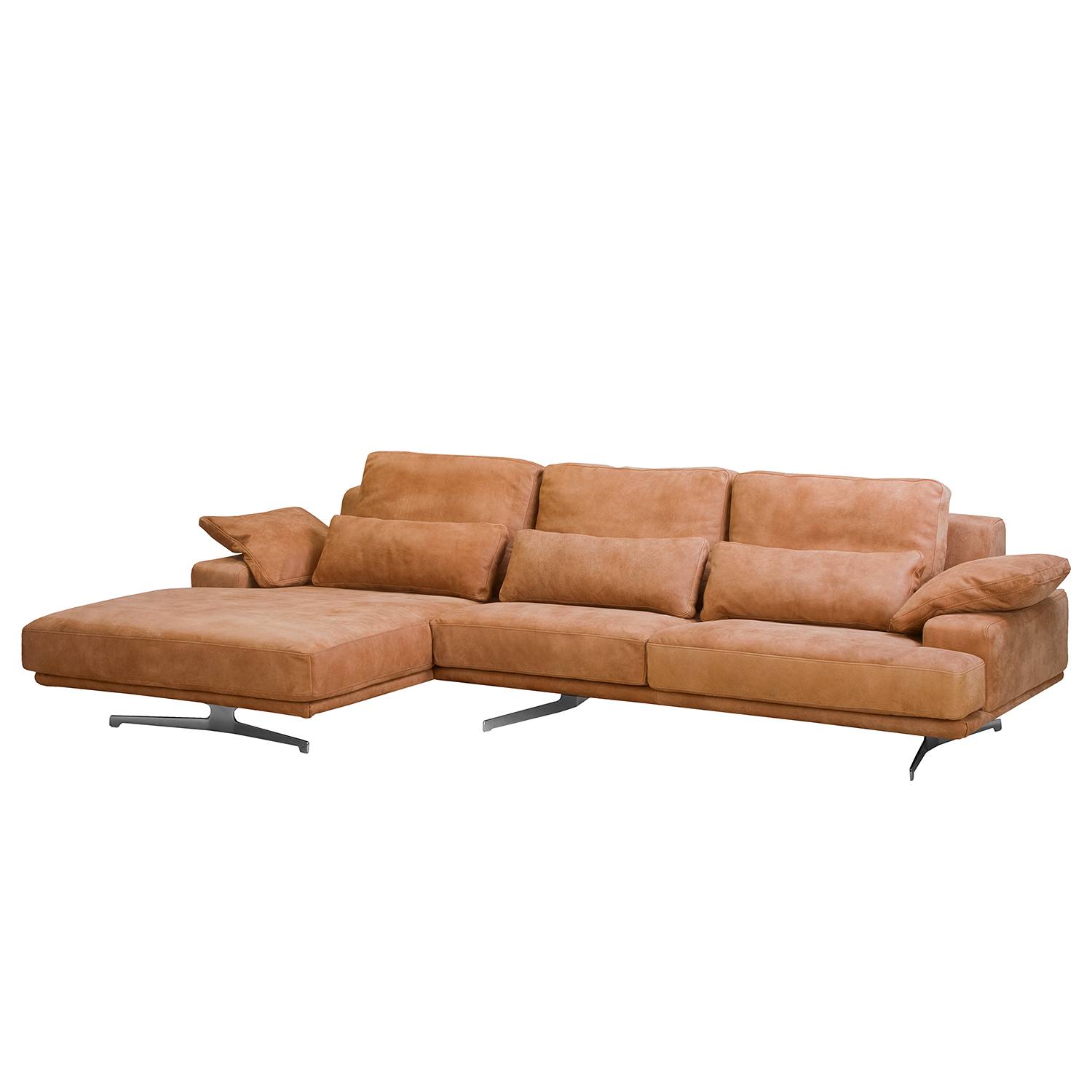 ars manufacti Ecksofa Lurrip I Cognac Echtleder 315x86x170 cm von ars manufacti