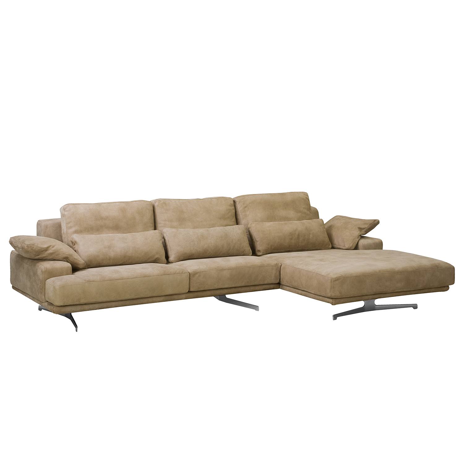 ars manufacti Ecksofa Lurrip I Taupe Echtleder 315x86x170 cm von ars manufacti