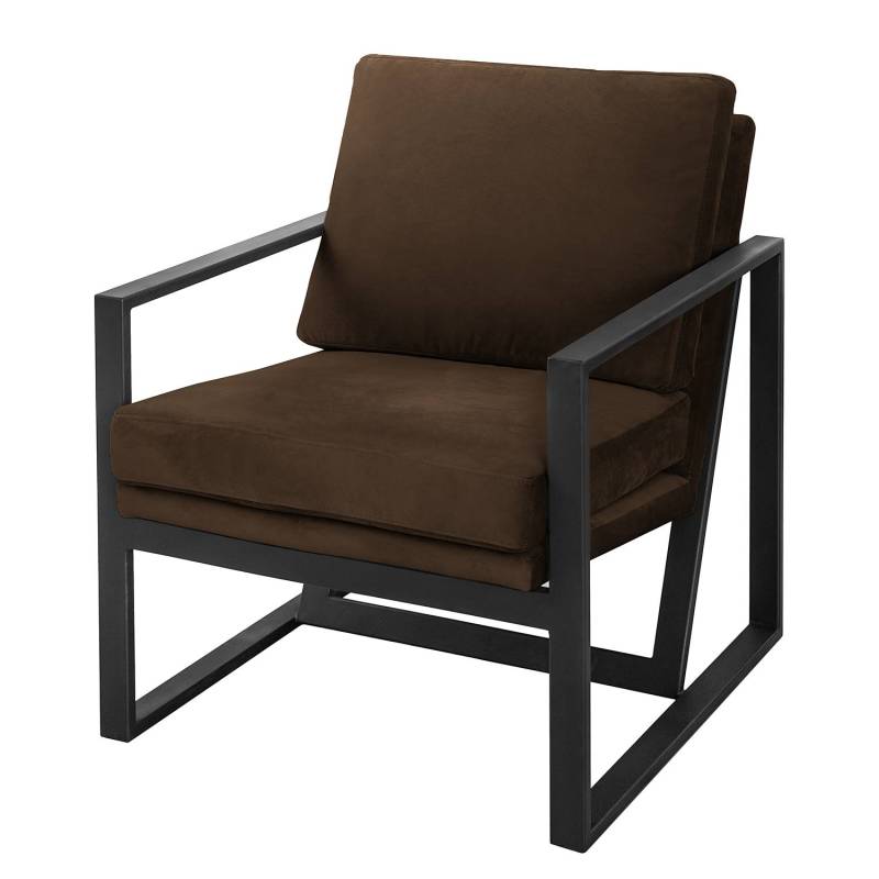 home24 Sessel Brock II Braun/Braun Webstoff 74 x 81 x 90cm von home24