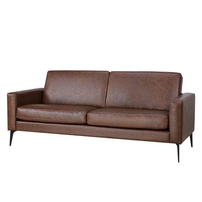 ars manufacti Sofa Crove 3-Sitzer Dunkelbraun Kunstleder 193x79x79 cm von ars manufacti