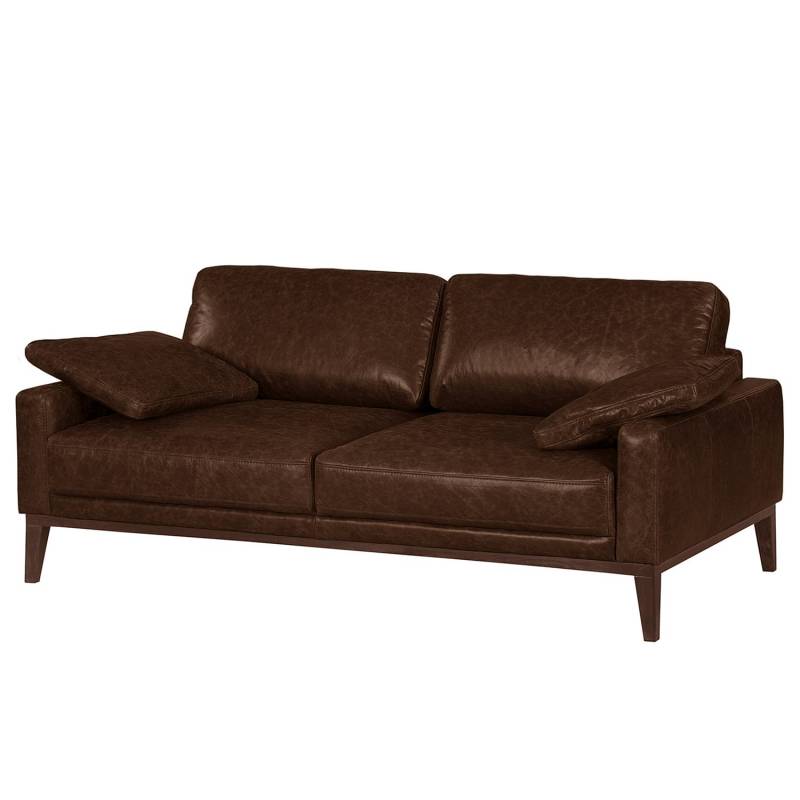 ars manufacti Sofa Horley 2-Sitzer Dunkelbraun Echtleder 176x76x94 cm von kollected