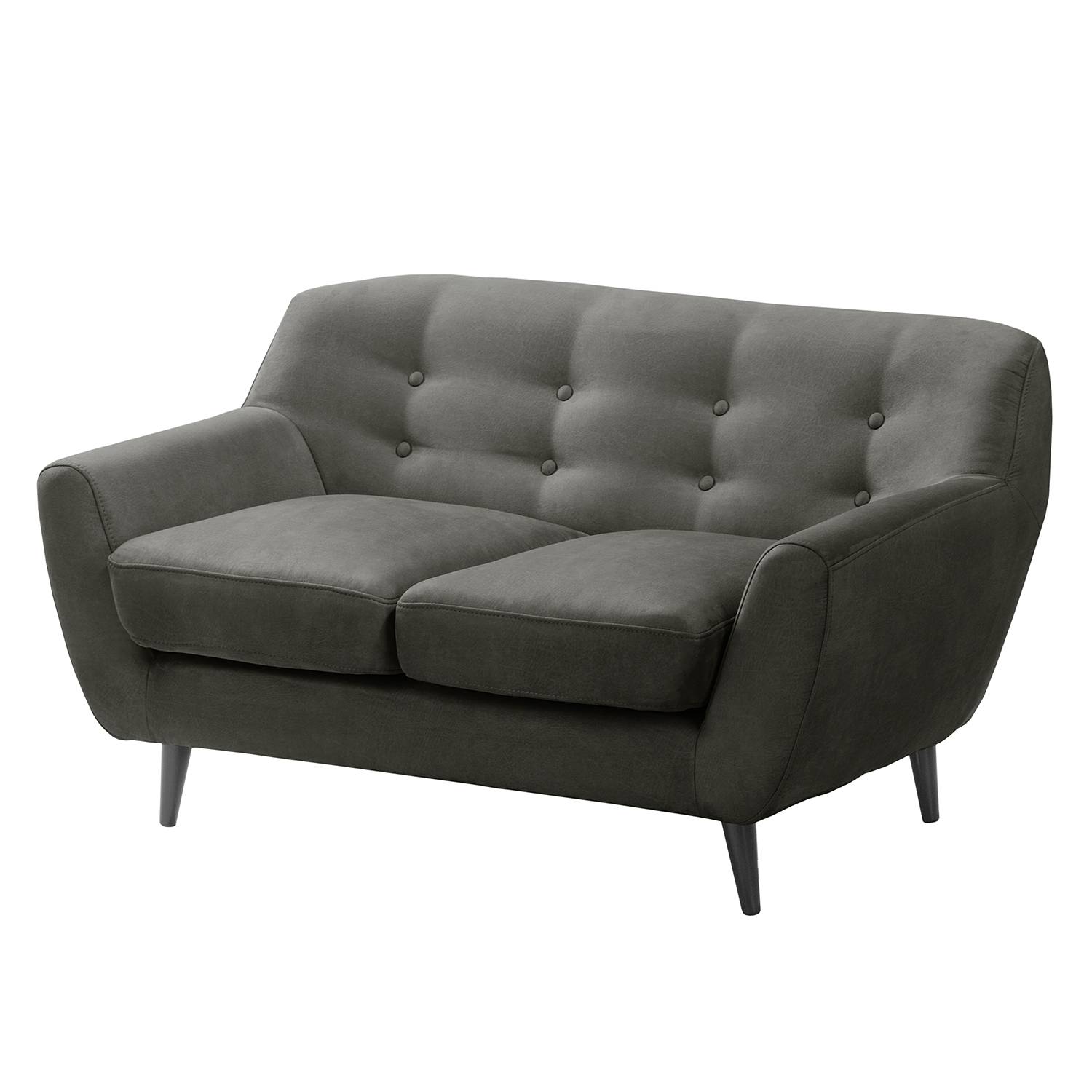 ars manufacti Sofa Rometta 2-Sitzer Dunkelgrau Microfaser 132x77x80 cm von ars manufacti