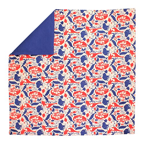 ART FOR KIDS Kunst für Kinder Tiere oder Zahlen Baby Decke/Steppdecke, blau/rot, 100 x 100 cm von ART FOR KIDS