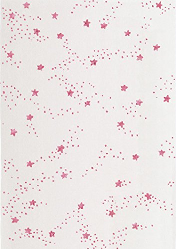 Art For Kids Kunst für Kinder Wohnzimmer Graphic Star Teppich, weiß/pink, 160 x 230 cm von Art For Kids