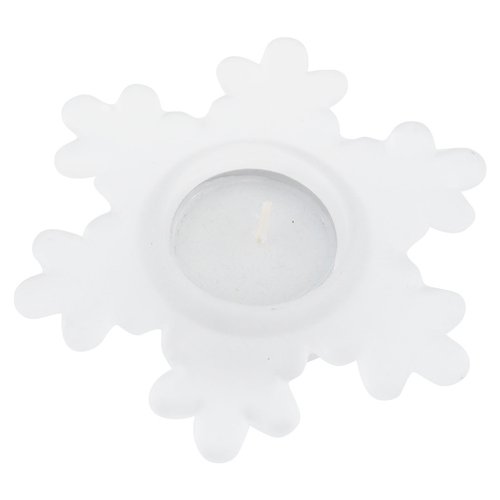 Teelichthalter Schneeflocke/Eiskristall, Glas matt, Kerzenhalter, Ø ca. 11,8cm von art decor