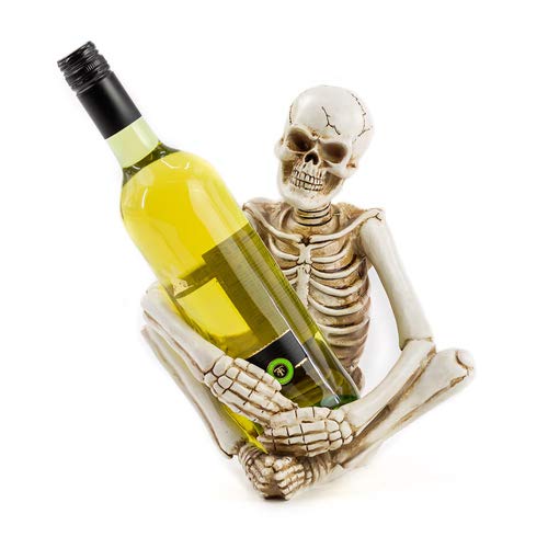 Weinhalter Skelett, Flaschenhalter, Weinständer, Flaschenständer Halloween, H 27cm von art decor