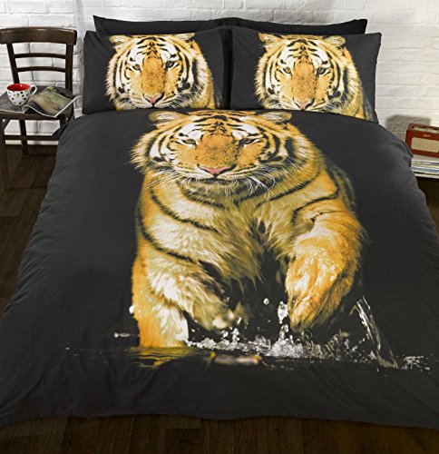Art Fotografien orange Tiger Bettbezug und Kissenbezug Set (König) von Rapport Home