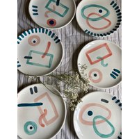 Keramik Geschirr Mit Abstraktem Muster/6 Teller Wandkunst Dekorative von art2hold