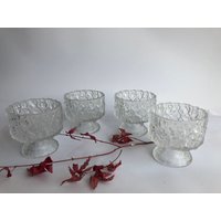 4 Vintage Dessertschalen, Eisglas, Tapio Wirkalla Style, Mid Century Design, 70Er von artAvintage