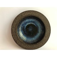 Michael Anderson Keramik Schale , Bornholm Dänemark, Dänisch Design, Blau, Braun, 70Er von artAvintage