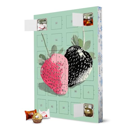 Adventskalender XXL mit Pralinen von Ferrero Schwarz-pinke Erdbeeren artboxONE Adventskalender Natur Adventskalender XXL mit Pralinen von Ferrero Schwarz-pinke Erdbeeren artboxONE Adventskalender Natur von artboxONE