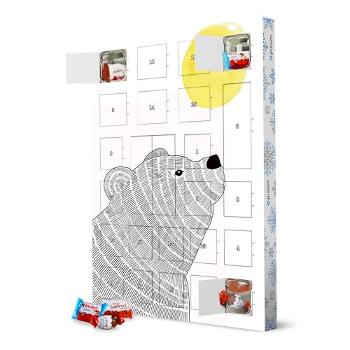 Adventskalender XXL mit Produkten von Kinder® Bär mit Sonne artboxONE Adventskalender Natur von artboxONE