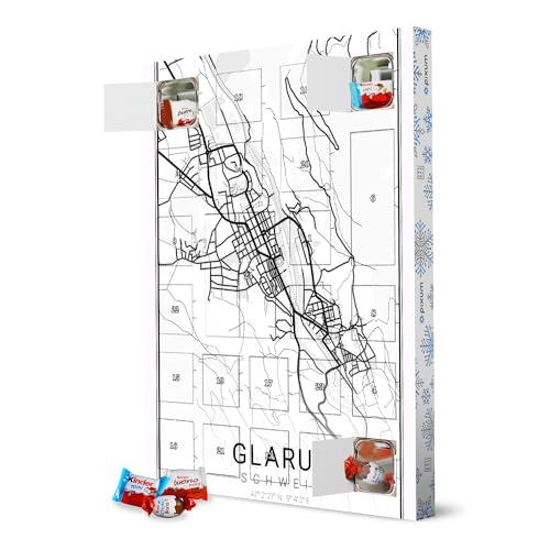 Adventskalender XXL mit Produkten von Kinder® Glarus Art artboxONE Adventskalender Städte/Weitere von artboxONE