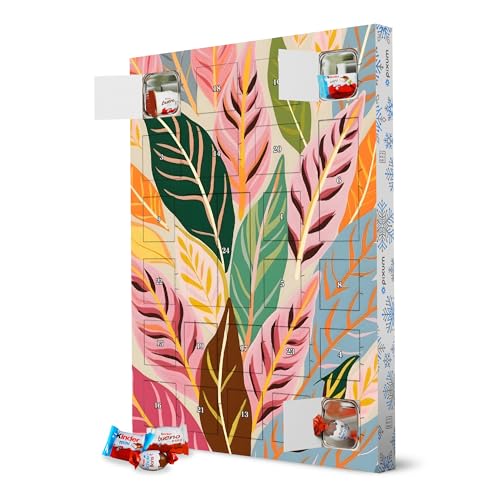 Adventskalender XXL mit Produkten von Kinder® Pastell Botanica artboxONE Adventskalender Natur von artboxONE