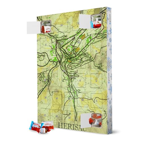 Adventskalender XXL mit Produkten von Kinder® Stadt Herisau Vintage artboxONE Adventskalender Städte/Weitere von artboxONE