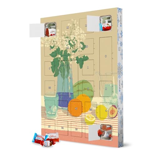 Adventskalender XXL mit Produkten von Kinder® Zitrus Tisch mit Melone artboxONE Adventskalender Natur von artboxONE