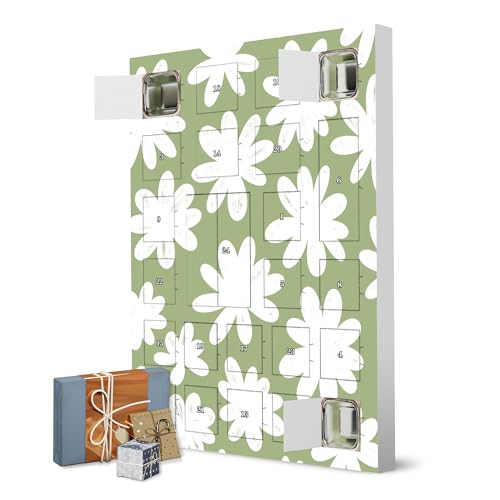 Adventskalender zum Selbstbefüllen Gänseblümchen grün artboxONE Adventskalender Natur von artboxONE