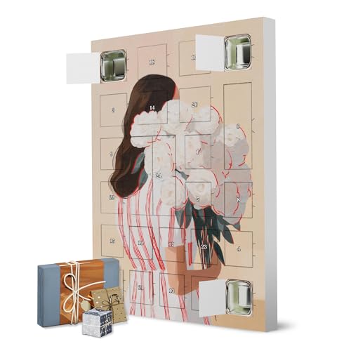 Adventskalender zum Selbstbefüllen Weibliche Blumen Ästhetik artboxONE Adventskalender Natur von artboxONE
